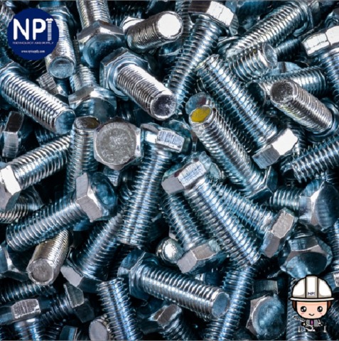 สกรูกิโล เกลียว BSW ชุบขาว